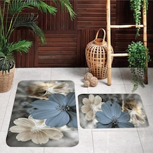 Rovigo Home Baskılı Kaymaz Taban 2 Li Banyo Paspas Takım Rvg5108-100X60-60X50 Çok Renkli
