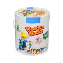 Kr014 Woodoy 80 Parça Büyük Kovalı Bloklar Çok Renkli