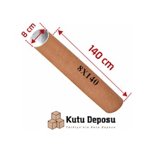 8x140 Cm Kapaklı Silindir Postüp Rulo Gönderi Kutusu 1 Adet