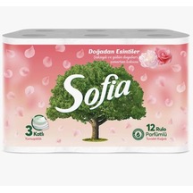 Sofia 3 Katlı 12 Rulo Parfümlü Tuvalet Kağıdı Şakayık Ve Gülün Duyuları Şımartan Kokusu