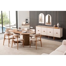 Polo Krem Teddy Natural Ahşap Bohem Sandalye