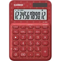 Casio Ms-20uc-jrd 12 Hane Kırmızı Desenli Masa Üstü Hesap Makinesi Kırmızı