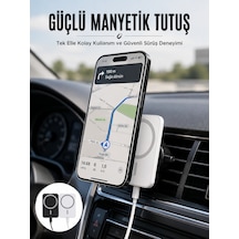 Kablosuz Şarj Aleti Magsafe Araç Içi Manyetik Şarj 15w İos Uyumlu Yeni Nesil - Lisinya