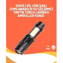 Hubrendy Tekno Şarjlı Led El Feneri - 14500 Pil Dahil, 4 Işık Modu, Mini Boy