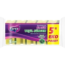Parex Klasik Yeşil Oluklu Sünger 5'li