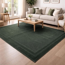 Latte Yumuşak Peluş Yeşil Çocuk Odası Oturma Odası Salon Mutfak Halısı 5451a Haki