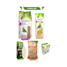 Beşli Set: Muhabbet Yemi 1 Kg + Ballı Kraker + Kalamar Kemiği + Yulaf Tohumu + Gaga Taşı