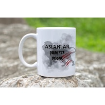 Aslanlar Şubatta Doğar Yazılı Doğum Günü Kupa Bardak Güçlü Ve Cesur Özel Tasarım Erkeklere Hediye Beyaz