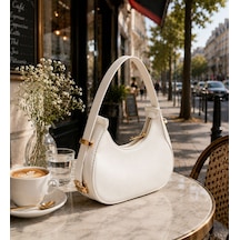 Housebags Diamente New Trend El Ve Omuz Çantası Beyaz
