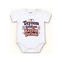 Babylimon Teyzem Geldiyse Keyfim Yerinde Beyaz Kısa Kollu Çıtçıtlı Bebek Zıbını Beyaz - Teyzem Geldiyse Keyfim Yerinde - 928161926 Beyaz - Teyzem Geldiyse Keyfim Yerinde