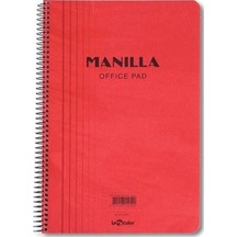 Manilla Ofis Defter A4 Çizgili Kırmızı