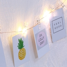 Xindoker "100 Led'li 10 Metre Usb Fotoğraf Klipsli Işık Şeridi - 50 Klipsli Dekoratif Aydınlatma" Beyaz