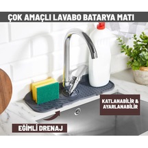 Çok Amaçlı Lavabo Matı Su Tutucu Musluk Matı Su Geçirmez Lavabo Ve Musluk Mat Silikon Gri Diğer