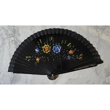 Just Cheap Store Bambu Çift Taraflı Siyah Yelpaze 12'li Paket