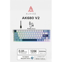 Ak680v2 Manyetik Switch Rapid Trigger 8000hz Klavye-128k Scan Rate-bilek Askısı