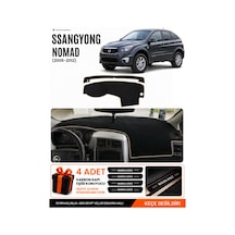Ssangyong Nomad 2005-2012 Uyumlu Torpido Örtüsü, Torpido Kılıfı - Siyah-bej - Ss001