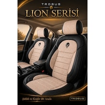 Opel Astra 2008-2010 Uyumlu Lion Serisi 2+1 Ticari Tay Tüyü Bej Siyah Koltuk Kılıfı