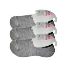 Royaleks Gri Kadın Babet Çorap 3 çift RYL-KBT3002 Çok Renkli