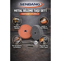 Senbang Metal Bileme Taşı Seti Matkap Uyumlu Çelik Bıçak Bileme, Parlatma Ve Temizleme Disk Seti Adaptörlü