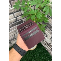Guard Mürdüm Patlı Tasarım Hakiki Deri Kartlık Erkek / Kadın P5239 Mürdüm