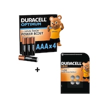 Duracell Optımum Aaa Alkalin İnce Kalem Pil 4'lü Paket & Duracell Lr44 Alkalin Özel Pil 4'lü Paket
