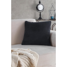 Maisonart Sofa 1 Adet Antrasit Renk Welsoft Kırlent Kılıfı Yastık Kılıfı 44x44 Cm