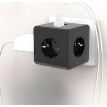 Isıya Dayanıklı Termal Akım Korumalı Ve Çocuk Korumalı 3 Priz Girişli 3 Usb Girişli Küp Priz Bx40