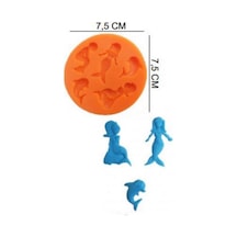 Şeker Hamur Kalıbı Silikon Denizkızı 7,5 7,5 Cm