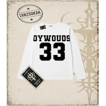 Tarzsokak Gotik & Grunge Streetwear Kadın Oywouos Baskılı Long Sleeve Beyaz