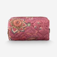 Pembe Polyester Makyaj Çantası 21,5x10x10,5 Cm
