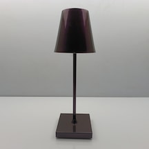 Konik Şapka Masa Lambası Şarjlı Metal Mor