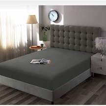 Çift Kişilik Penye 160x200 Lastikli Antrasit Gri