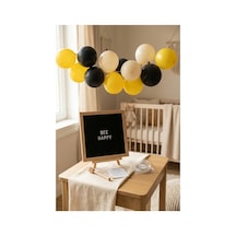 Bal Arısı Temalı Doğum Günü Süsleme Mini Set Siyah Keçe Yazı Panosu Standlı Balon Zincirli 1 Yaş Konsepti
