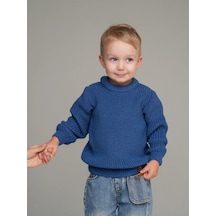 Djaza Kids Çocuklar İçin Örme Oversize Kazak 241271965 Mavi
