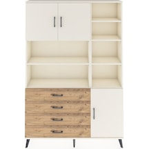 Arges Dolap 9 Raflı 4 Çekmeceli 3 Kapaklı 132x30x195 Aytaşı-aytaşı/çam Aytası/atlas Çam