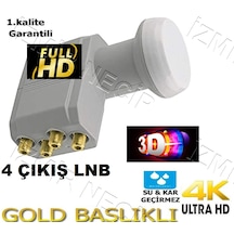 Full Hd 4K 3D Lnb 4 Lü Quad 4 Çıkışlı Lnb Full Hd 3D 4K Gold