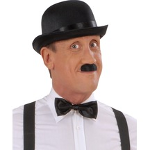 Charlie Chaplin Stil Yetişkin Şapkası Siyah Melon Parti Şapkası Diğer