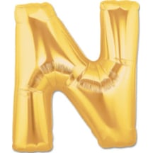 Gold Folyo Balon 16" Inç 40 Cm N Harfi