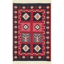 Arya Ar 28 Red %100 Geri Dönüşümlü Pamuktan Çift Taraflı Yıkanabilir Modern Dekoratif Kilim