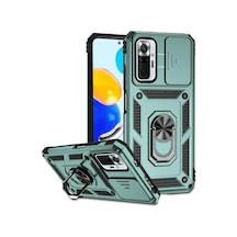 Xiaomi Redmi Note 10 Pro Uyumlu Kılıf Pars Lens Yüzüklü Silikon - Yeşil