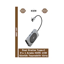 Özel Üretim Type-c 9'u 1 Arada Hdmı 15w Günlük Taşınabilir Giriş