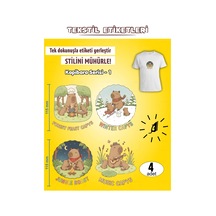 Ütü İle Yapışan Kıyafet Etiketi Kapibara Serisi -1 4lü Set Karışık