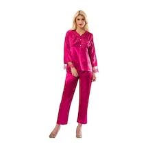 Sistina Fuşya - 293 - Saten Pijama Takımı - 1595 - - Aconcept - Beden L