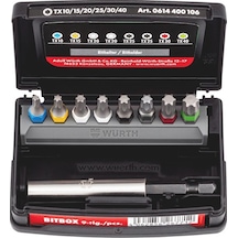 Würth Bit Box Tx C 6.3 1/4 W. Bit Holder Set 6, 9 Pcs.