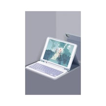 Apple iPad Air 11 2024 Kılıf Kc01 Smart Klavyeli Tablet Kılıfı - Lacivert
