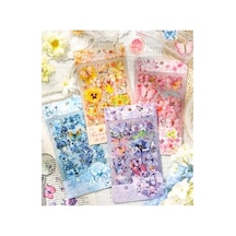 Kolbi Craft 4 Sayfa 60 Adet Şeffaf Pembe Kelebek Çiçek Sticker Bullet Journal Scrapbook Laptop Ajanda Planlayıcı Abanoz