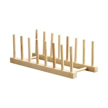 Ahşap Mutfak Organizeri, 28x13x10 Cm Boyut İle Tabak Tutucu Seti 50 x 22