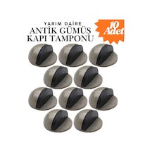 10 Adet Antik Gümüş Yarım Daire Yapışkanlı Kapı Tamponu Kapı Stoperi Metal Kapı Stopu Durdurucu