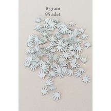Oya Abiye Bileklik Kolye Pleksi Metalik Plastik Pul Gümüş Renk 8 Gram 95 Adet - Bnc519