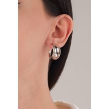 925 Ayar Gümüş 20 Mm Rodyum Kaplama Şarnel Halka Küpe